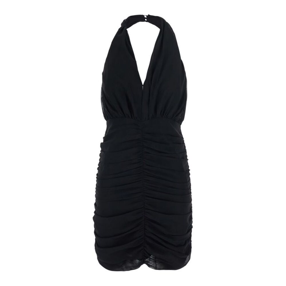 Rotate Women Ruched Mini Dress With Ruched Details, Tech Fabric, Black, Women